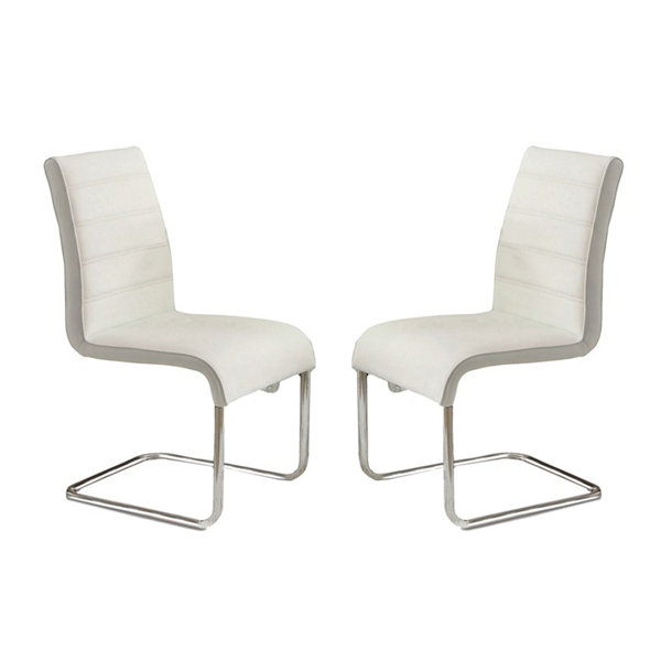 Orren Ellis Anjae Metal Upholstered Back Cantilever Chairs Dining